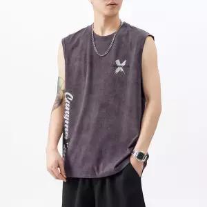 원더맨 상의 빅사이즈 캐쥬얼 러닝 셔츠 조끼 두께감 데일리룩 남성 KUK1