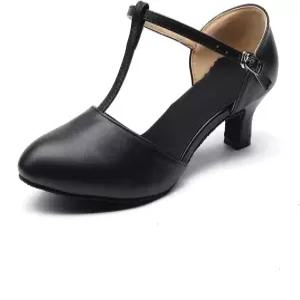 MSMAX 걸스 라틴 슈즈 여성용 프로페셔널 가죽 볼룸 모던 캐릭터 댄스 웨딩 펌프스
