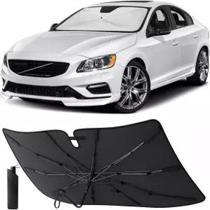 차량용 에코노어 우산 앞유리 자외선 차단제 접이식 수납 파우치 포함 전면 유리창 쿠페 세단 및 해치백에