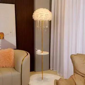 북유럽 깃털 크탈 스탠드 조명 어 웜화이트 무드등