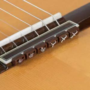 클래식 기타 브리지 비즈 나일론 및 카본 스트링을 위한 다크 우드 패턴 타이 블록 플라멩코 알바 GB에