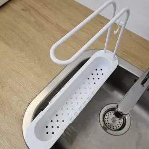 길이조절 싱크대 거치대 물받이