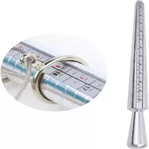 타우리쉬 알루미늄 금속 링 사이즈 맨드릴 스틱 주얼리 제작 도구 미국 1-15 및 EU 41-76 반지 측정