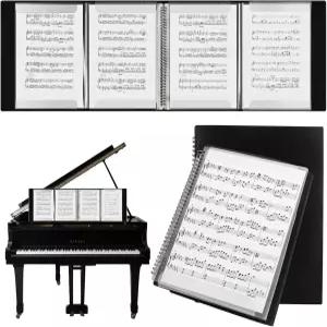 CYA 2 팩 시트 음악 폴더 8.5 11 바인더 4 페이지 확장 60 포켓 블랙 정리기 쓰기 가능한 보관하고 파일을