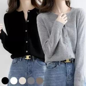 [JED] 가디건 여성 무지 가디건 라운드