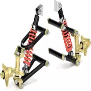 스티어링 스트럿 너클 휠 허브가 있는 프론트 서스펜션 스윙 암 키트 상부/하부 및 쇼크 어셈블리 고 카트