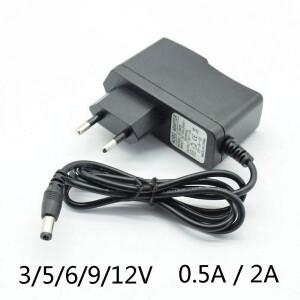 AC 변환기 어댑터 DC 3V2A 5V2A 6V 2A 9V 12V 0.5A 500mA 15V 1A 전원 공급 장치 충전기 EU 플러그 5.5mm