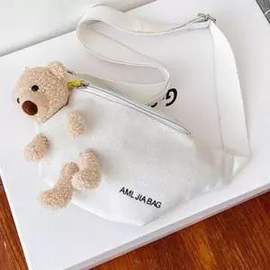 패션 여자 슬링백 캐주얼 힙색 바디백 화이트 가방