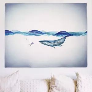 L 패브릭 흰수염고래 대형 포스터