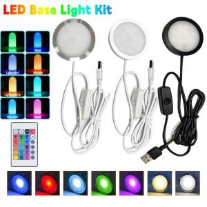 USB 5V RGB 스팟라이트 3W 초미니 화려한 캐비닛 조명 키트 원격제어 DIY LED  천장
