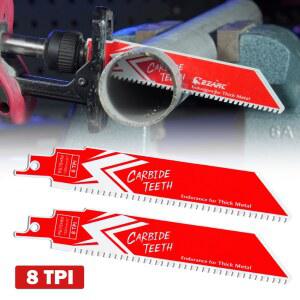 타일커터날 EZARC 150mm 카바이드 왕복톱날 두꺼운 금속 주철 합금강용 내구성 6인치 8TPI 헤비듀티 톱날