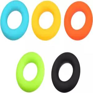 uxcell 핸드 그립 강화기 5레벨 20/30/40/50/60Lbs 실리콘 링 핑거 팔뚝 운동용 트레이너 암벽 등반 선수