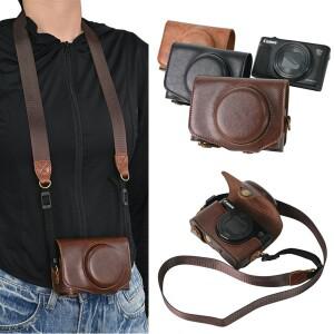 캐논 SX740 HS 케이스 파워샷 풀 바디 커버용 PU 가죽 카메라 가방