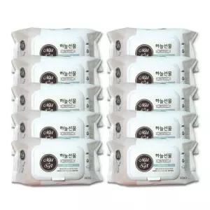 하늘선물물티슈 100매 캡형 10개 물티슈100매 신생아 유아 대용량물티슈
