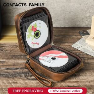 CONTACTS FAMILY  가죽 52 디스크 휴대용 CD DVD 홀더 케이스 앨범 정리함 미디어 보관함 지퍼 슬리브 백