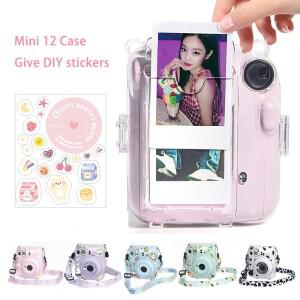 후지필름 인스탁스 미니 12 용 투명 카메라 케이스 보호 운반 가방 커버 어깨 스트랩 보관 포함