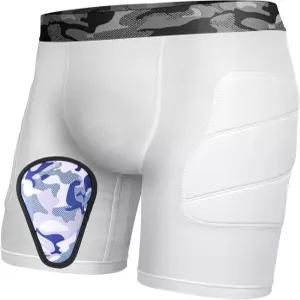 축구 라크로스를 위한 보호 컵 패딩 야구 슬라이딩 반바지가 포함된 AMEGE 유소년 압축 반바지 화이트
