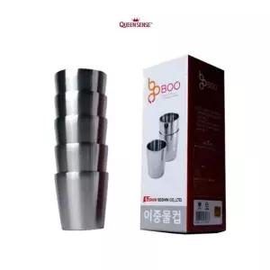 세신퀸센스 이중스텐 물컵 5P세트 식기 보온보냉컵 스텐물컵