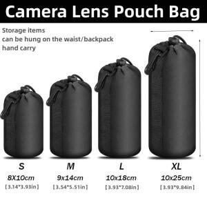 RF11 카메라 렌즈 파우치 가방 방수 비디오 소프트 드로스트링 보호대 케이스 캐논 소니 호환  니콘용 대부