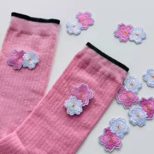 벚꽃 꽃 와펜 DIY 귀여운 자수 패치 열접착 패딩수선 핑크 가방 리폼