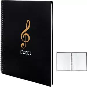 50개의 포켓/100페이지가 있는 악보 폴더 12.6인치 9.45인치 업그레이드된 방수 바인더 정리기 피아노 기타