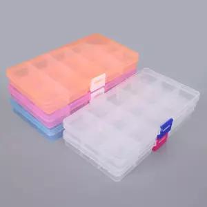 플라스틱 보관함 15 슬롯 조절 가능 포장 투명 도구 케이스 공예 정리함 보석 액세서리