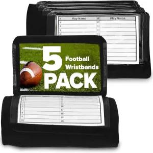 쿼터백 풋볼 플레이 손목밴드 - 블랙 프로 축구 및 소프트볼 완장 QB 플레이북