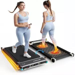 경사가 있는 FUNRAY 다용도 보행 패드 트레드밀 - 발 마사지가 가능한 양면 책상 밑 330LBS 무게 용량의