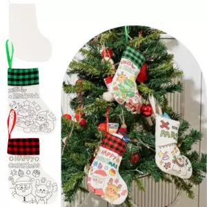 크리스마스 트리 양말만들기키트 선물주머니 무지 활동 Xmas