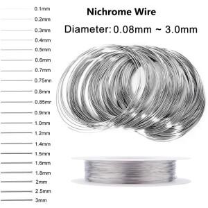 가열 와이어 니크롬 절단 폼 저항 합금 얀 전기 코일 직경 0.08-3mm 1-50m