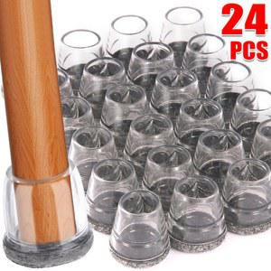 24/4pcs 실리콘 의자 다리 캡 미끄럼 방지 나무 바닥 보호기 펠트 패드 라운드 가구 슬라이더 테이블 커버