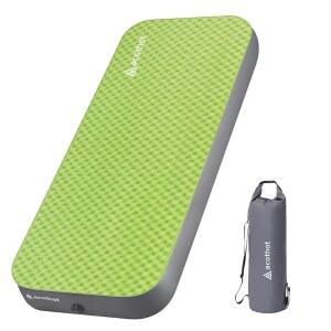 ACOHTOT 자가 팽창 수면 패드 - 4인치 초두꺼운 지지 폼, 텐트, 자동차, 트럭, 밴, 가정용 펌프 자루가 있는 단열 캠핑 매트리스 4계절 편안함을 위한 휴대용 패드(싱글)