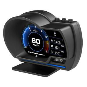 유니버설 OBD2 헤드업 디스플레이 GPS LED 속도계 진단 도구 (터보 RPM 알람 포함, 자동차 및 트럭용)