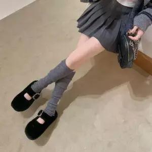 하프 여자 스트랩 슈즈 뽀글이 털가보시 토브켄 앤티크 라운드 슬리퍼 CH5