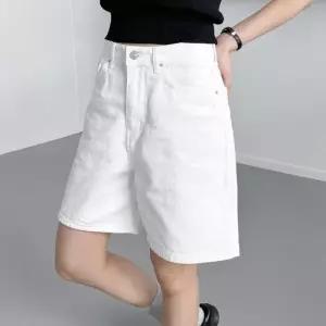 [옷자락]여자 여름 화이트 버뮤다 와이드 백바지 4부 반바지_3