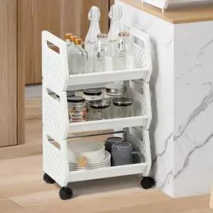 [생활] 멀티트롤리3단 바퀴달린선반 이동식트레이 이동수납장