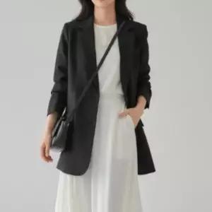 [옷자락]여성 폴리스판 싱글버튼 간절기 롱코트