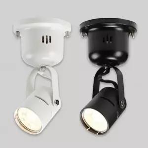 [Deco] 국산 직부 등기구 원원 할로겐용 화이트 블랙 각도조절 원형 스포트라이트 전등 디자인등