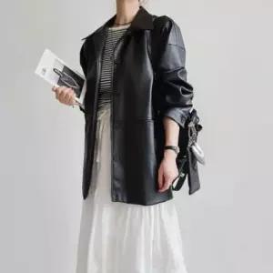 [옷은날개] HL 점퍼 오버핏 여성 라이더 모던 레더 아우터 재킷