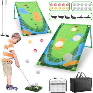 배틀 골프 치핑 게임, 칩 및 연습 세트와 스틱 볼 & 다트를 사용한 뒷마당 실내용 게임