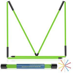 J스포츠 골프 얼라인먼트 스틱 2팩, 조준/퍼팅을 위한 48개의 접이식 연습봉, 투명 튜브 케이스가 있는 스윙 트레이너용 트레이닝 보조 도구, 10개의 티가 트레이닝봉
