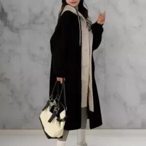 [옷자락]여성 일상용 루즈핏 퍼 롱코트
