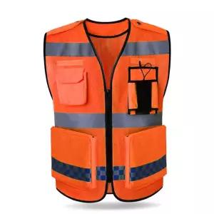 안전조끼 빅 포켓 메쉬 형광 야광 오렌지 인쇄가능 작업복