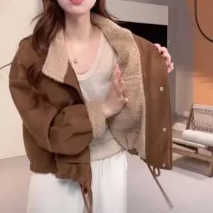 [옷자락]여자 데일리 포근한 오버핏 숏무스탕 자켓