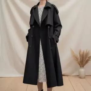 [옷자락]여성 클래식 롱 벨트 트렌치코트 가을 간절기 더블버튼