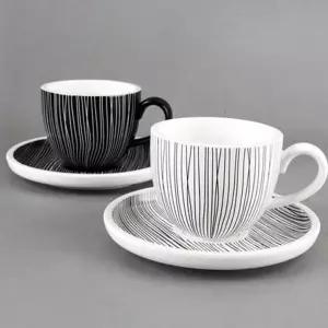 도자기 고급 신혼부부 2인용 커피잔 선물용 도자기컵받침