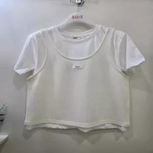 [소이]4부 니트라이크 조끼 레이어드티 26M54821