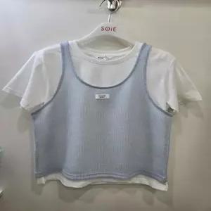 [소이]4부 니트라이크 조끼 레이어드티 26M54820