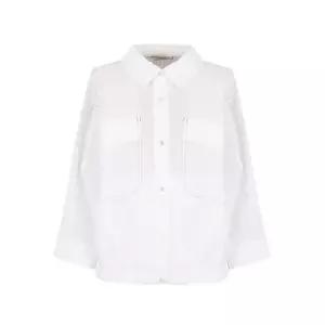 [크로커다일레이디]크로커다일레이디 시어배색 스티치 포켓 셔츠형 블라우스 _CLEMBL1