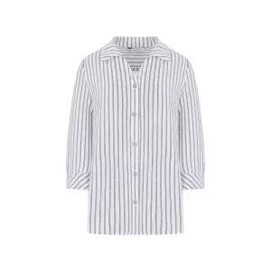 [크로커다일레이디]크로커다일레이디 스트라이프 소매 턱 단추고리 블라우스_CLEMBL10